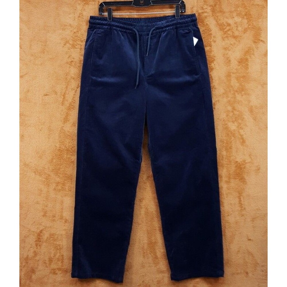 A.P.C. Pants Mens XL Navy Corduroy Drawstring Straight Leg Trouser VINCENT $335